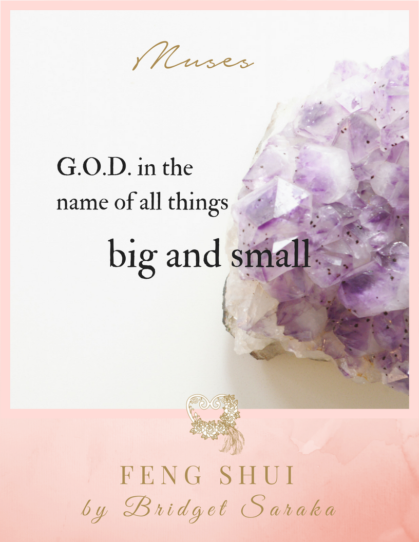 G.O.D. in the name of all things big and small