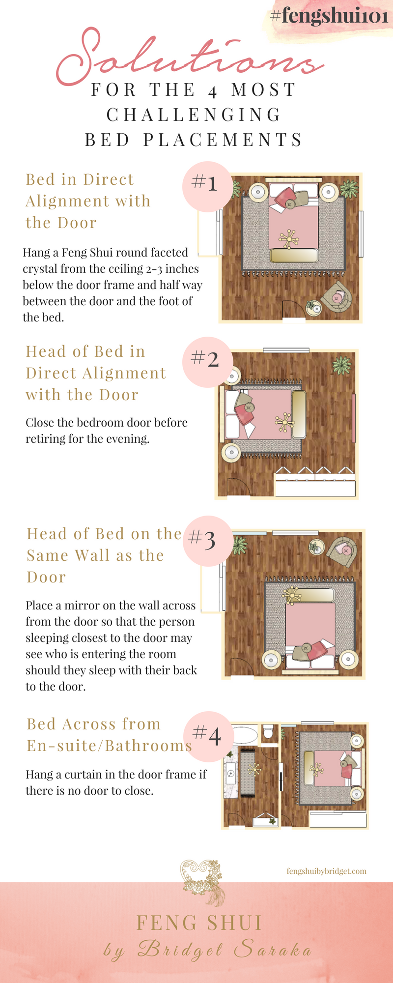 Solutions for the 4 Most Challenging Bed Placements - Feng Shui by Bridget